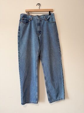Classic Levi 550 Stonewash Blue Denim Jeans Relaxed Fit 36x32 100% Cotton
